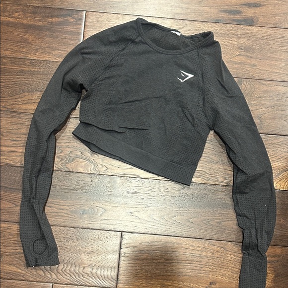 Gymshark Black Marl Vital Crop Top - Picture 2 of 4